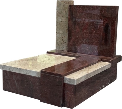 [4864] Urnengrabstein Granit Shivakashi - Multicolor Romantica