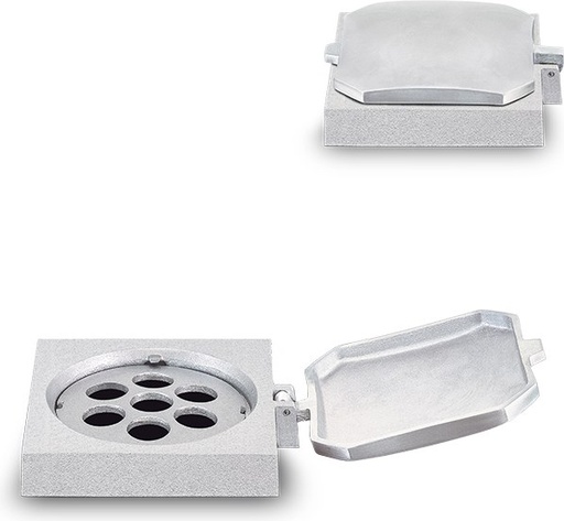 [ST-53234] Vasenring aus Aluminium für Grabstein, 11×13 cm