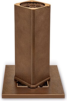 Versenkvase aus Bronze für Grabstein, 27×9,5×9,5 cm