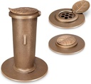 Zapuštěná váza s víkem na náhrobek, bronz, výška 27 cm