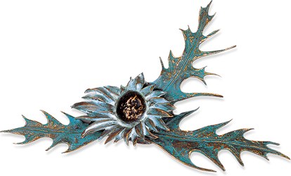 [ST-20339] Distel aus Bronze für Grabstein, 13×23 cm