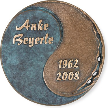 [ST-31047] Bronzová dekorace Yin a Yang na náhrobek, Ø 16 cm