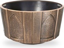 Bronzová dekorační mísa na náhrobek, výška 19 cm, průměr 34 cm