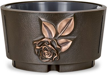 [ST-54095] Bronzová dekorativní mísa na náhrobek, výška 14–17 cm