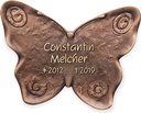 Bronzeschriftträger Motiv Schmetterling, 15×20 cm