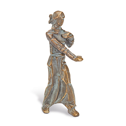 Bronzová figurální dekorace na náhrobek, 14,5×5×7,5 cm