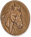 Pferdekopf aus Bronze für Grabstein, 9,5×8 cm