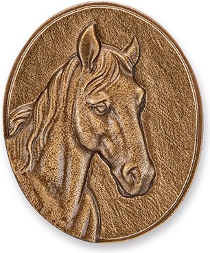 [ST-18902] Pferdekopf aus Bronze für Grabstein, 9,5×8 cm