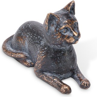 Liegende Katze aus Bronze für Grabstein, 4×3×6,5 cm