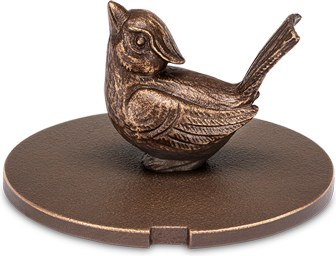 [ST-53270] Bronzeabdeckung mit Vogel für Grabvasen, Ø 6,5–7,5 cm