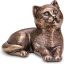 Liegende Katze aus Bronze für Grabstein, 4×5×5 cm