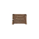 Bronzene Schriftrolle für Grabstein, 11×15 cm bis 40×31 cm