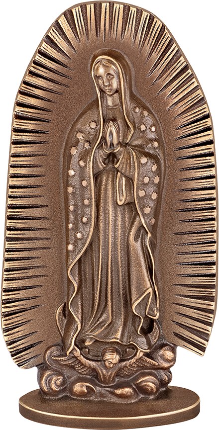 Bronzene Madona Guadalupská für Grabmal, 15–61 cm