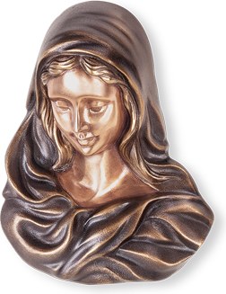 Bronzová Madona na náhrobek, 15×12×6 cm