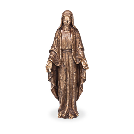 Bronzová Madona na náhrobek, 40×15,5×10 cm