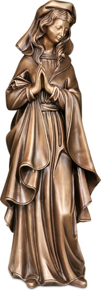 Madonna aus Bronze für Grabstein, 68×26×19 cm
