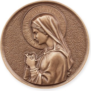 [ST-20454] Bronzová Madona na náhrobek, Ø 12 cm