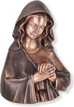 [ST-20636] Madonna aus Bronze für Grabstein, 14×10 cm
