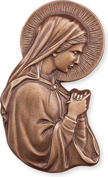 [ST-20455] Bronzová Madonna na náhrobek, 16×9 cm