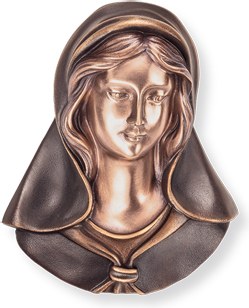 [ST-20634] Madonna aus Bronze für Grabstein, 19×16 cm
