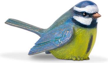 Blaumeise aus Bronze für Grabstein, 5,5×5×11 cm