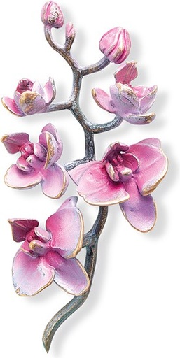 [ST-85517] Bronzová orchidej na náhrobek, 15×7 cm