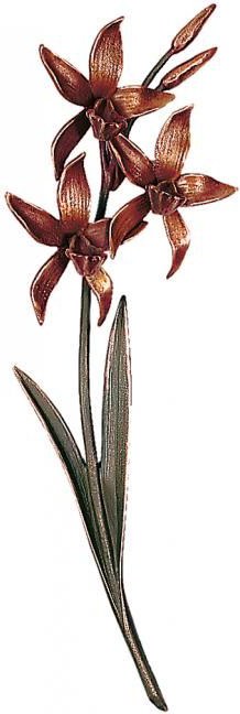 Bronzová orchidej na náhrobek, 42×15 cm