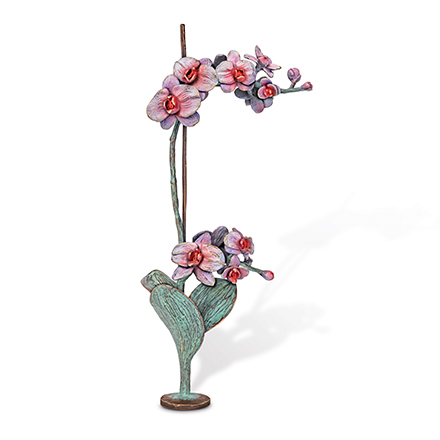 Bronzierte Orchidee für Grabstein, 43×17,5×10 cm