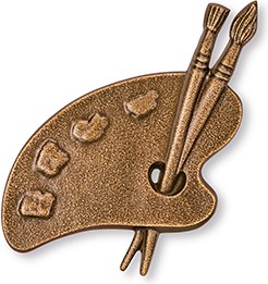 Bronzová paleta na náhrobek, 8×7,5 cm nebo 11×11 cm