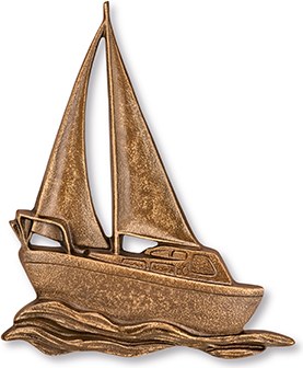 [ST-18931] Bronzová plachetnice na náhrobek, 10×8,5 cm nebo 15×12,5 cm