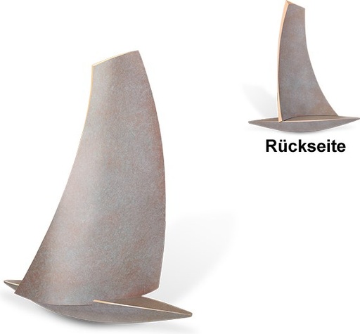 [ST-SYM09] Bronze-Segelboot für Grabmal, 14×12 cm oder 28×24 cm