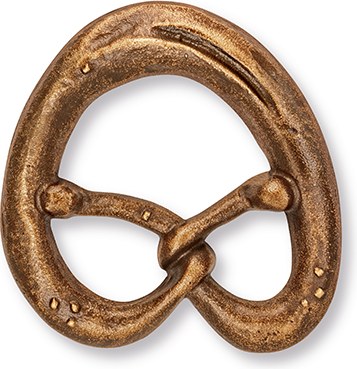 [ST-18934] Brezel aus Bronze für Grabstein, 8×7,5 cm oder 12×11 cm