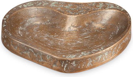 [ST-85395] Vogeltränke aus Bronze für Grabstein, 15×12 cm