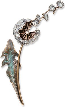 [ST-20932] Bronzová Pusteblume na náhrobek, 13×9,5 cm nebo 21×14 cm