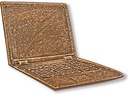 Bronzereliefs Laptop für Grabstein, 6×7,5 cm