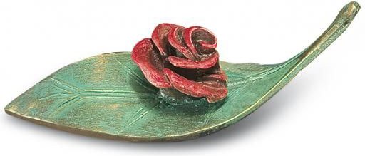 [ST-20561] Bronzová růže na listu, 4×13 cm