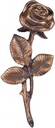 Bronzerose für Grabstein, 15×7 cm