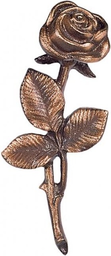 [ST-32690] Bronzerose für Grabstein, 15×7 cm