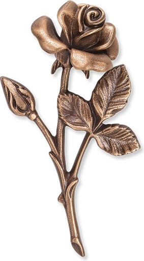 [ST-PFLANZE03] Bronze-Rose für Grabmal, 17×8 cm