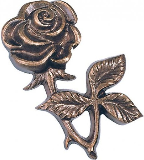 [ST-20105] Bronzerose für Grabstein, 6×4 cm oder 8×7 cm