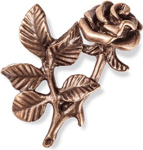 [ST-85073] Bronzová růže na náhrobek, 7×6 cm