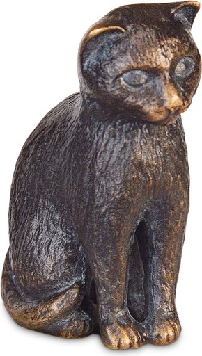 [ST-85378] Bronzefigur sitzende Katze für Kindergrab, 6×3×5 cm