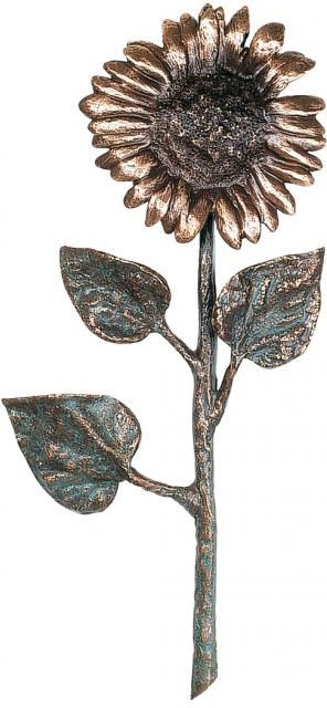 Sonnenblume aus Bronze für Grabstein, 47×23 cm