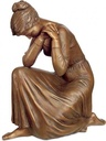 Bronzová smuteční figura klečící, 40×35×18 cm