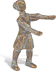 [ST-84321] Bronzová socha dívky na náhrobek, 10×4×6 cm
