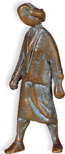 [ST-85253] Schreitende Figur aus Bronze für Grabstein, 9×3×4 cm