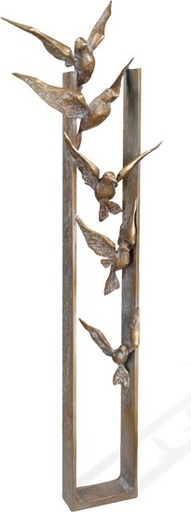 [ST-60226] Bronzeskulptur Lichtflug für Grabstein, 103×26 cm