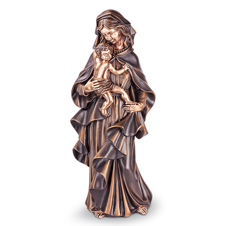 [ST-85348] Bronzefigur Madonna mit Kind für Grabstein, 20–67 cm