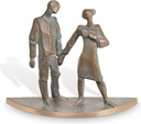 Bronze-Statue Paar für Grabmal, 14×16 cm
