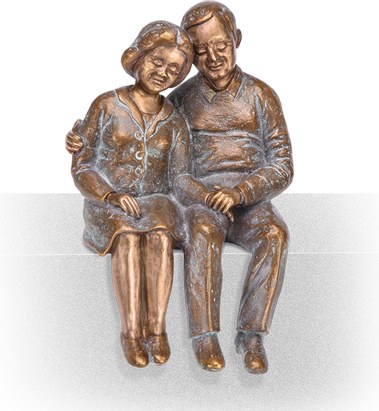 [ST-85261] Bronzová socha Pár na náhrobek, 15×10×8,5 cm